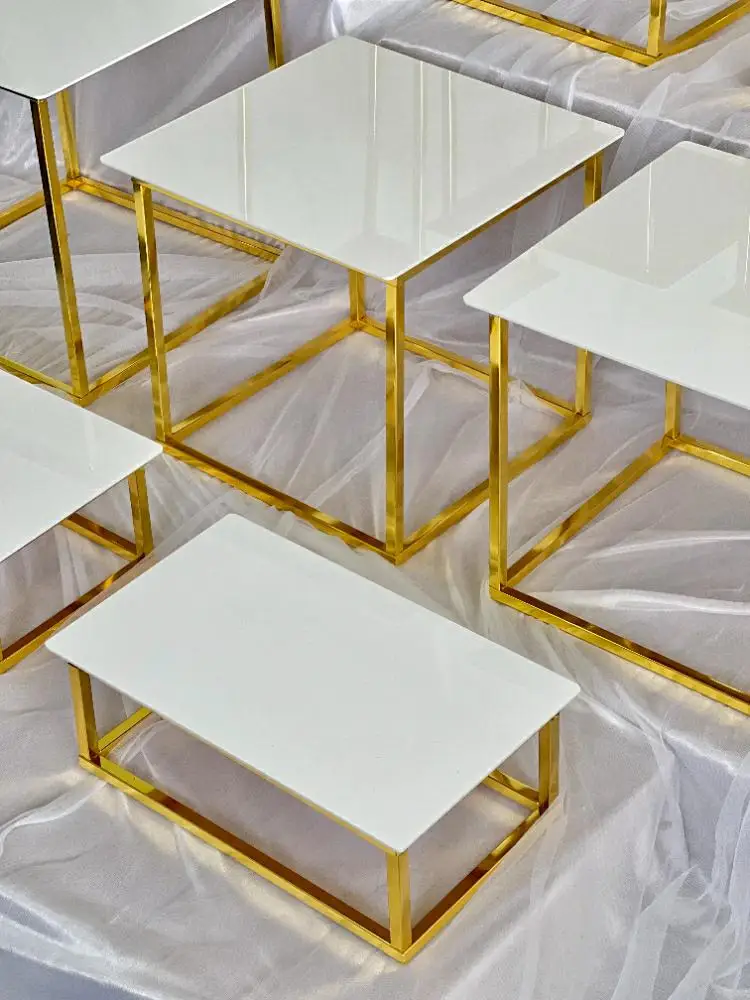 12-20 PCS Luxury Gold Frame Wh - Display Risers Set avis et prix