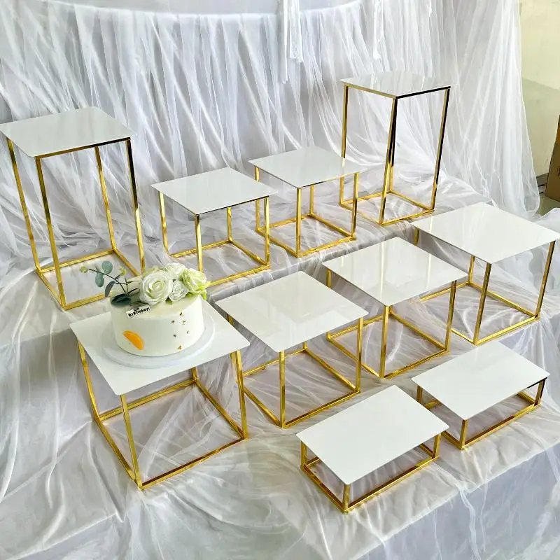 12-20 PCS Luxury Gold Frame Wh - Display Risers Set avis et prix