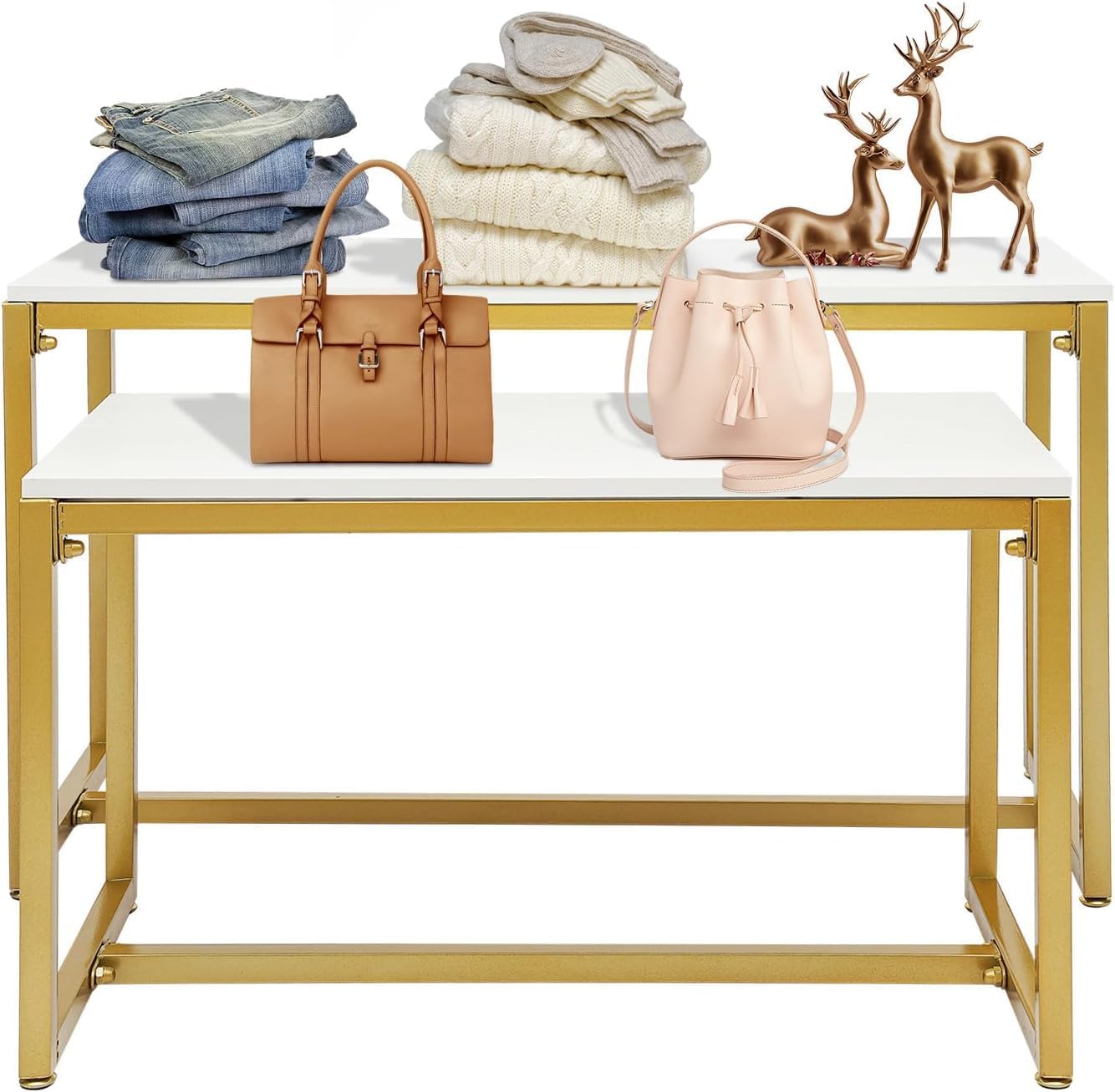 2-Piece Set Gold Modern Nestin - Display Risers Set avis et prix
