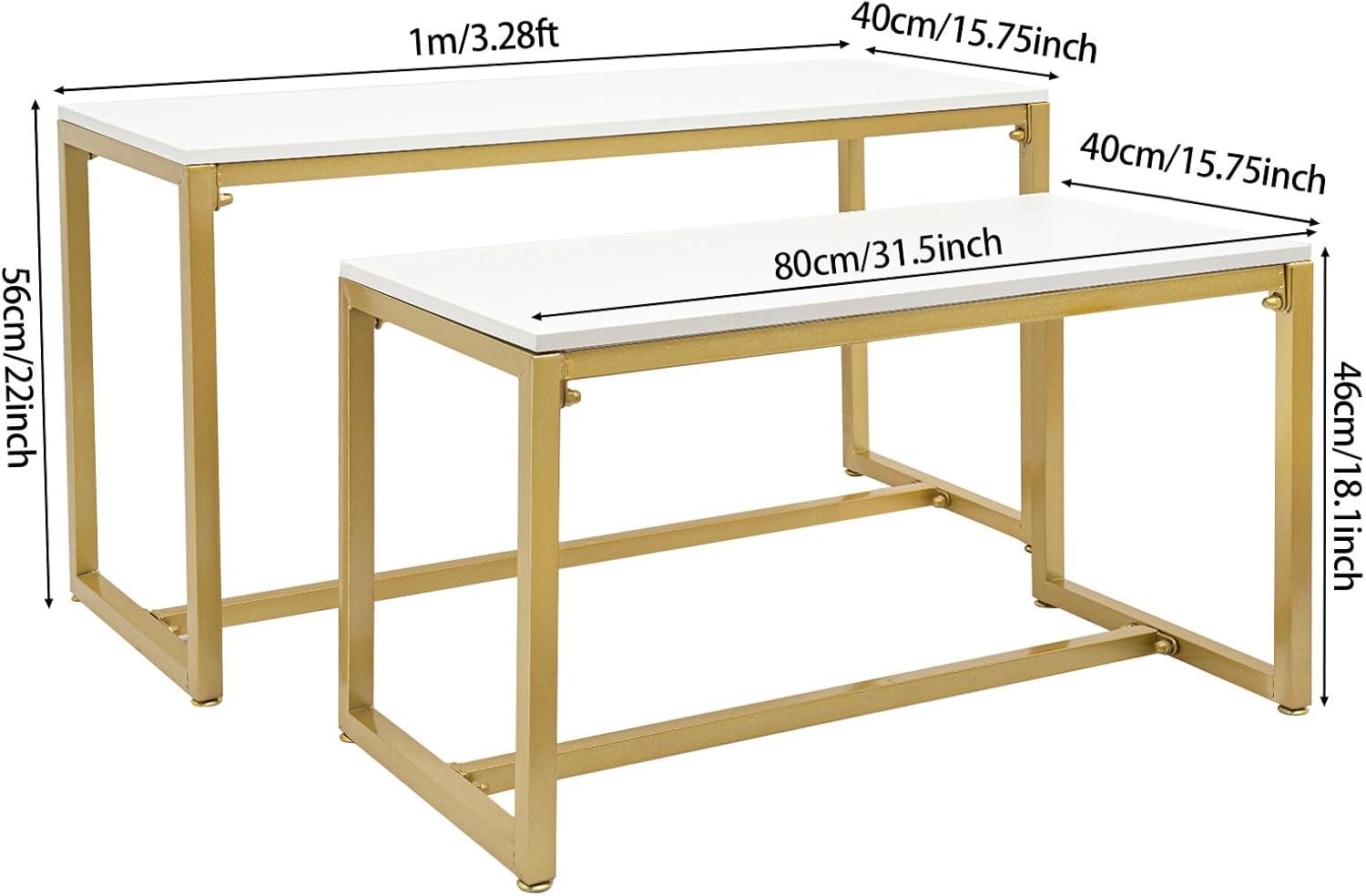 2-Piece Set Gold Modern Nestin - Display Risers Set avis et prix