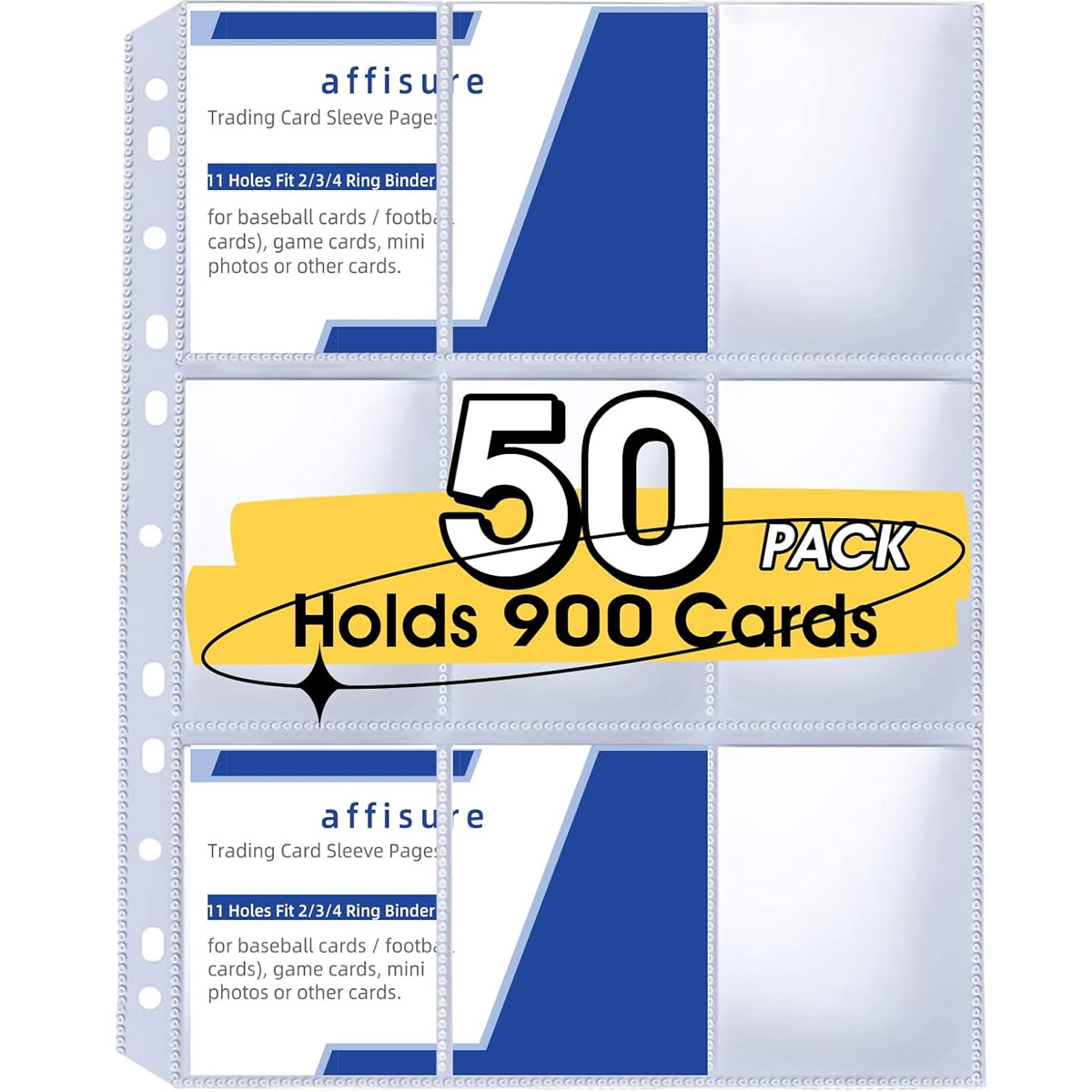 50 Pack 9 Pocket Card Sleeves  - Trading Card Binder avis et prix