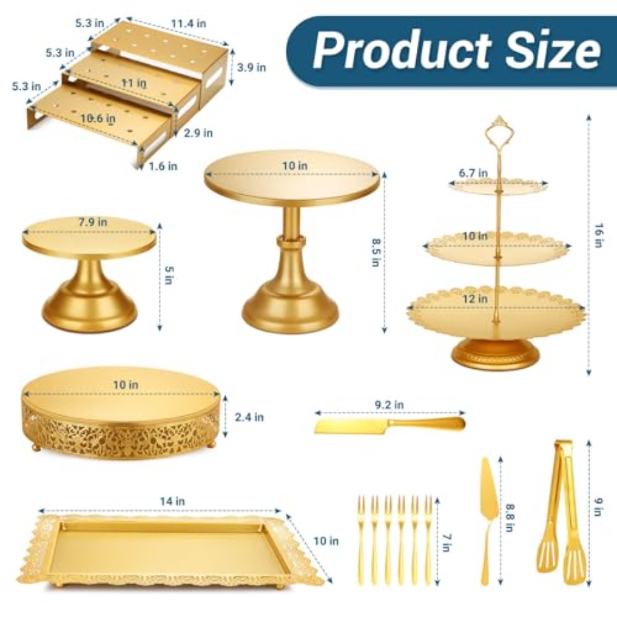 Metal Gold Dessert Table Displ - Display Risers Set avis et prix