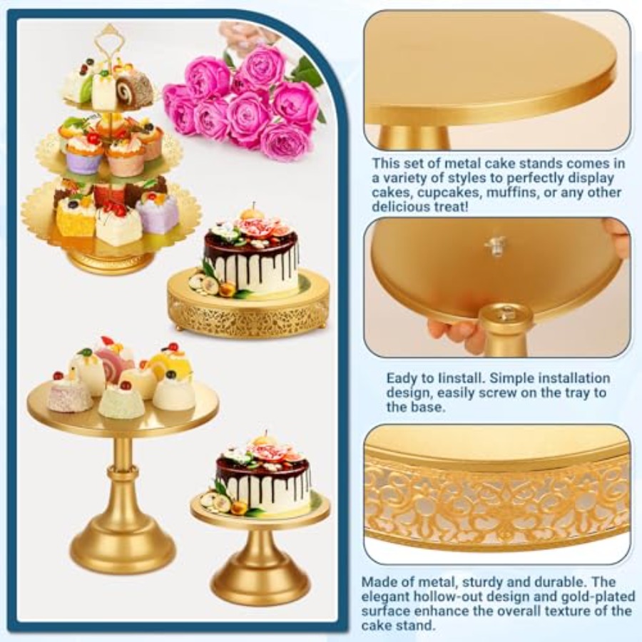 Metal Gold Dessert Table Displ - Display Risers Set avis et prix